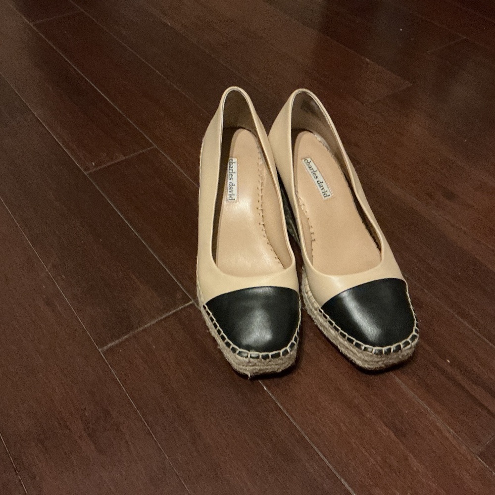 Charles David Glider Espadrille Wedges, Sz 8.5